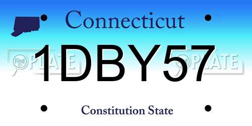 1DBY57 Connecticut License Plate