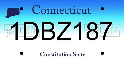 1DBZ187 Connecticut License Plate