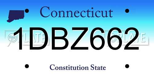 1DBZ662 Connecticut License Plate