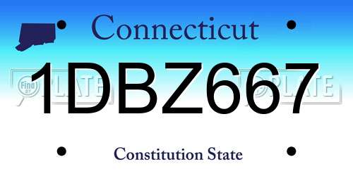 1DBZ667 Connecticut License Plate