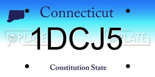 1DCJ5 Connecticut License Plate