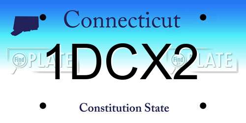 1DCX2 Connecticut License Plate