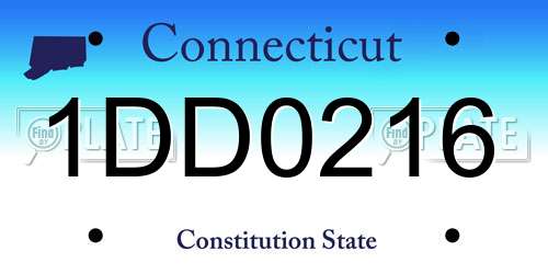 1DD0216 Connecticut License Plate