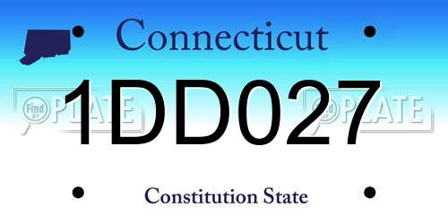 1DD027 Connecticut License Plate