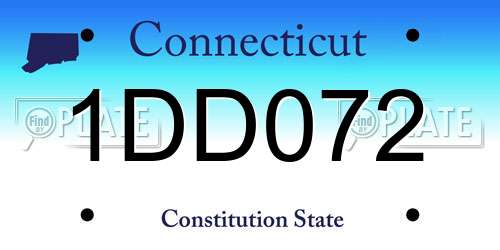 1DD072 Connecticut License Plate