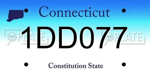 1DD077 Connecticut License Plate
