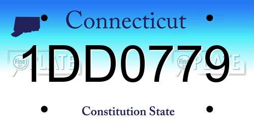 1DD0779 Connecticut License Plate