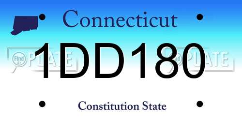 1DD180 Connecticut License Plate