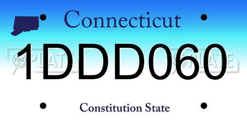 1DDD060 Connecticut License Plate