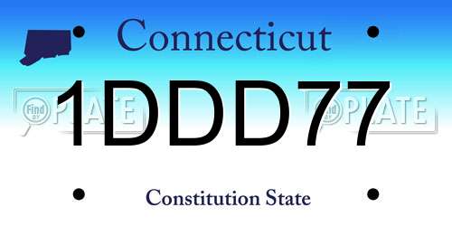 1DDD77 Connecticut License Plate
