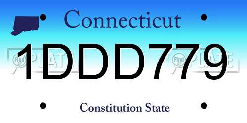 1DDD779 Connecticut License Plate
