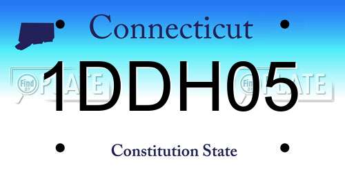 1DDH05 Connecticut License Plate
