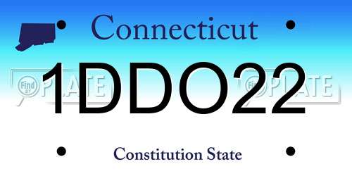 1DDO22 Connecticut License Plate