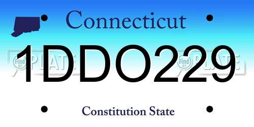 1DDO229 Connecticut License Plate