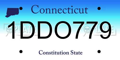 1DDO779 Connecticut License Plate