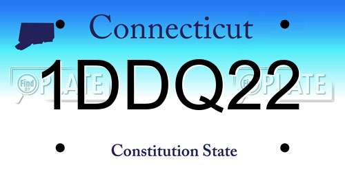 1DDQ22 Connecticut License Plate
