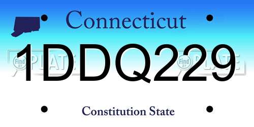 1DDQ229 Connecticut License Plate