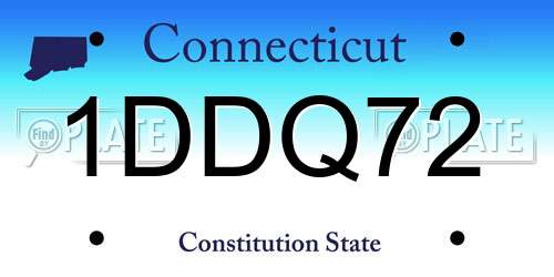 1DDQ72 Connecticut License Plate