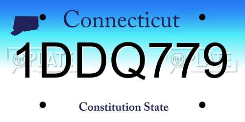 1DDQ779 Connecticut License Plate