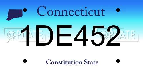 1DE452 Connecticut License Plate