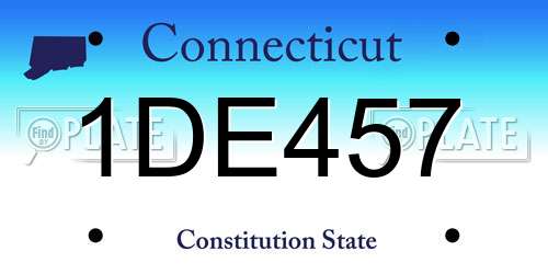 1DE457 Connecticut License Plate