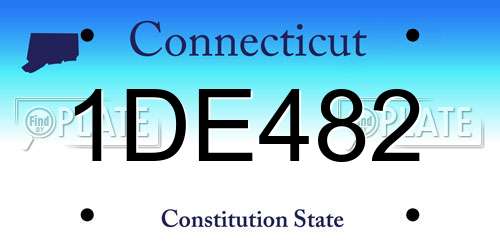 1DE482 Connecticut License Plate