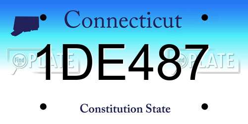 1DE487 Connecticut License Plate