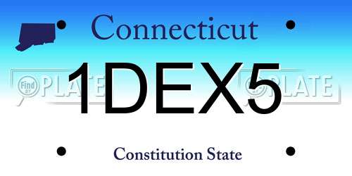 1DEX5 Connecticut License Plate