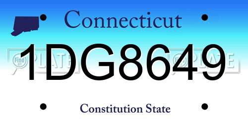 1DG8649 Connecticut License Plate