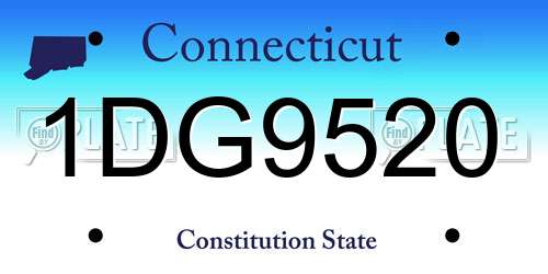 1DG9520 Connecticut License Plate