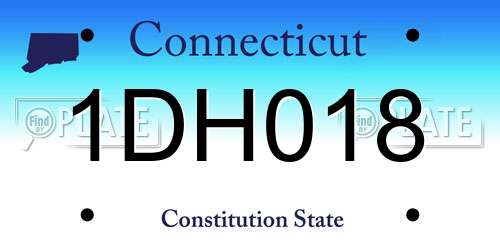 1DH018 Connecticut License Plate