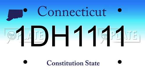 1DH1111 Connecticut License Plate