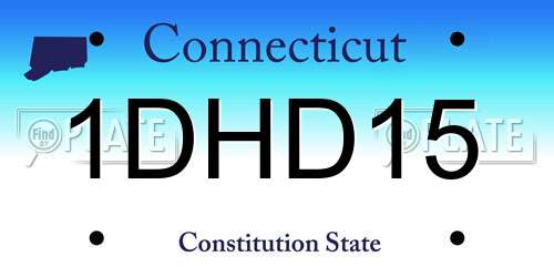 1DHD15 Connecticut License Plate