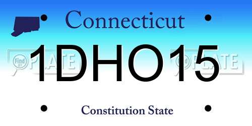 1DHO15 Connecticut License Plate
