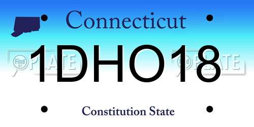 1DHO18 Connecticut License Plate