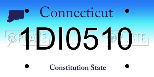1DI0510 Connecticut License Plate