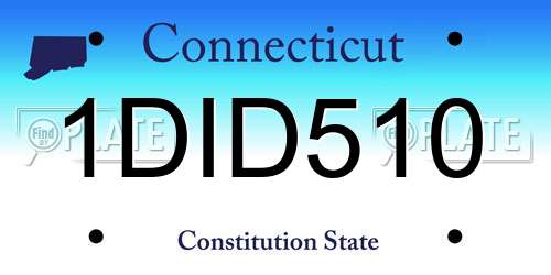 1DID510 Connecticut License Plate