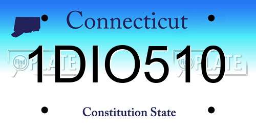 1DIO510 Connecticut License Plate