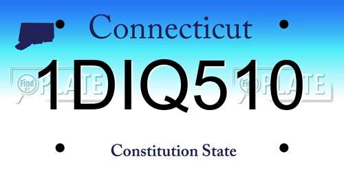 1DIQ510 Connecticut License Plate