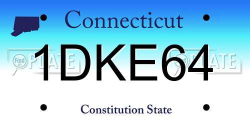 1DKE64 Connecticut License Plate