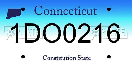 1DO0216 Connecticut License Plate
