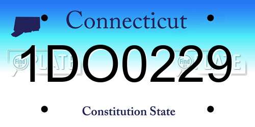 1DO0229 Connecticut License Plate