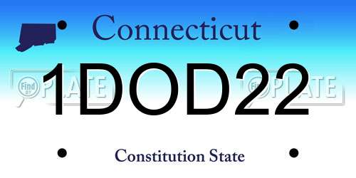 1DOD22 Connecticut License Plate