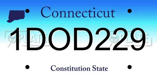 1DOD229 Connecticut License Plate