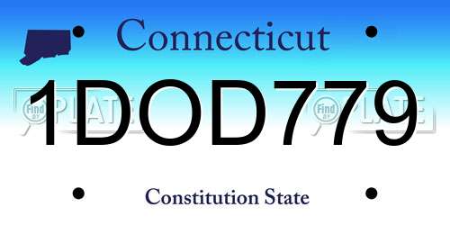 1DOD779 Connecticut License Plate