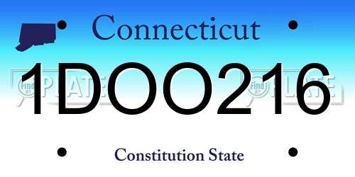 1DOO216 Connecticut License Plate