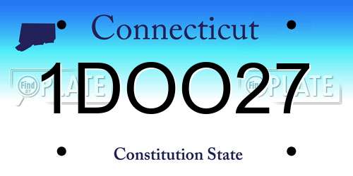1DOO27 Connecticut License Plate