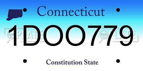 1DOO779 Connecticut License Plate