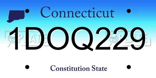1DOQ229 Connecticut License Plate