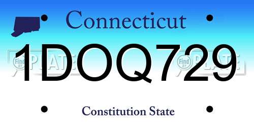 1DOQ729 Connecticut License Plate